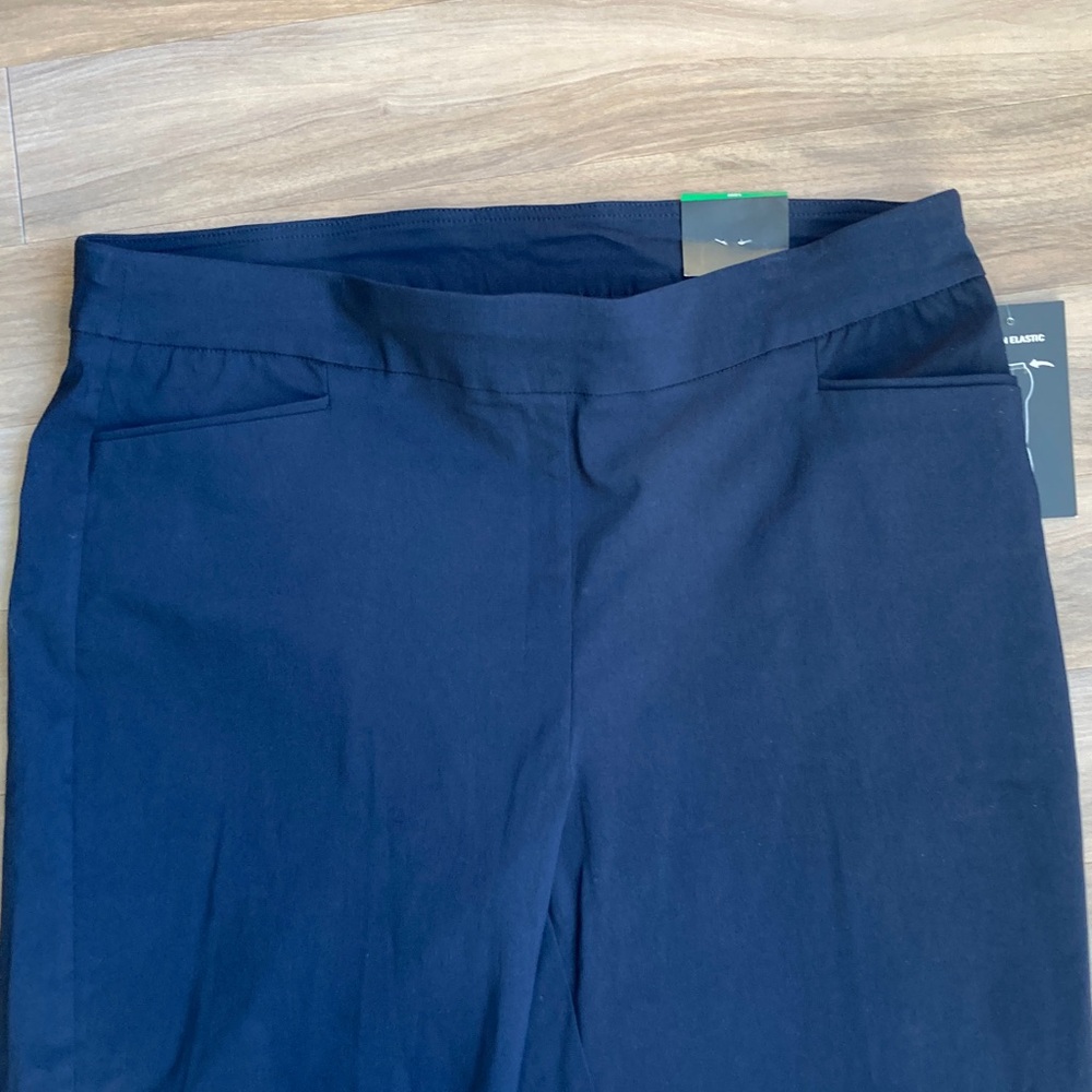 Briggs navy blue millennium Capri stretch comfort waistband hidden elastic 18W - Picture 12 of 17